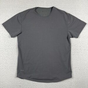 BYLT Shirt Mens Large Gray Drop Cut S/S Lux Gym Casual Travel Vacation Workout